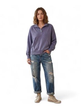 SO Purple Pullover Boyfriend Sweater